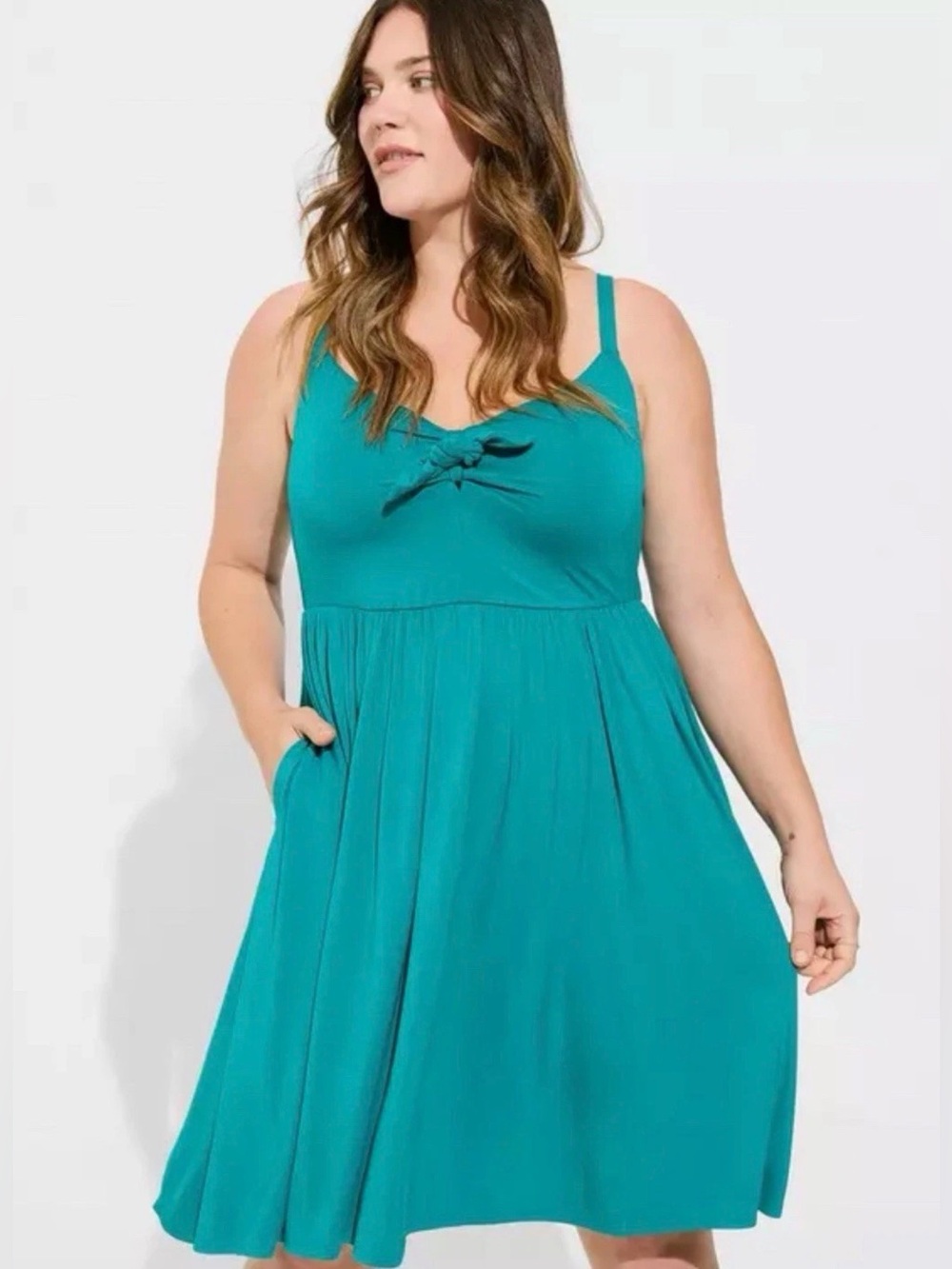 NWT Torrid Mini Super Soft Bow Front Skater Dress Size 4X Sleeveless